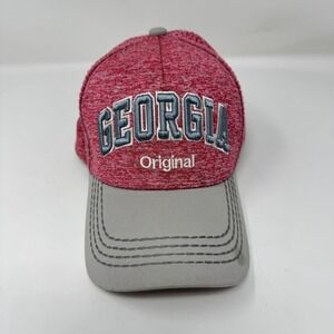 Georgia Hat Cap Snap Back Mens Red Gray Heather Robin Ruth Embroidered Souvenir